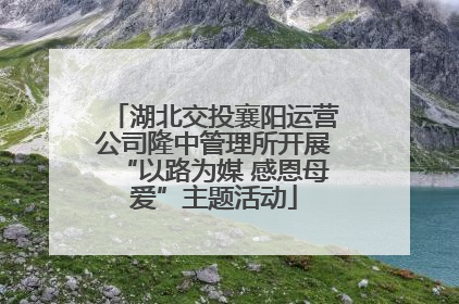 湖北交投襄阳运营公司隆中管理所开展“以路为媒 感恩母爱”主题活动