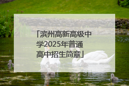 滨州高新高级中学2025年普通高中招生简章