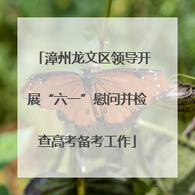 漳州龙文区领导开展“六一”慰问并检查高考备考工作