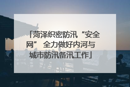 菏泽织密防汛“安全网” 全力做好内河与城市防汛备汛工作