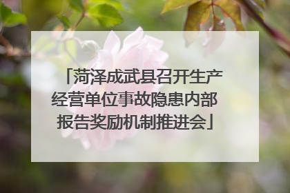 菏泽成武县召开生产经营单位事故隐患内部报告奖励机制推进会