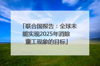 联合国报告：全球未能实现2025年消除童工现象的目标