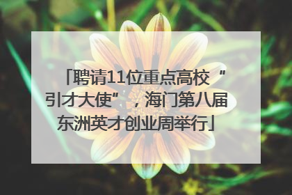 聘请11位重点高校“引才大使”，海门第八届东洲英才创业周举行