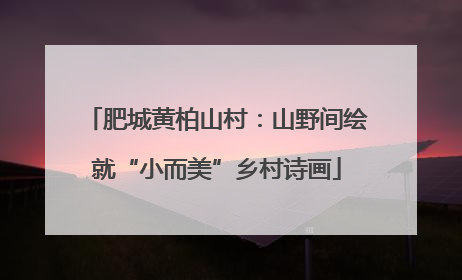 肥城黄柏山村：山野间绘就“小而美”乡村诗画