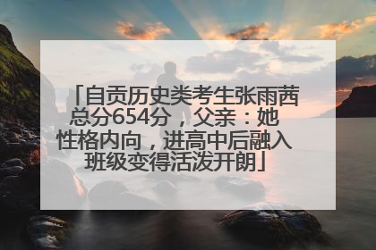 自贡历史类考生张雨茜总分654分，父亲：她性格内向，进高中后融入班级变得活泼开朗