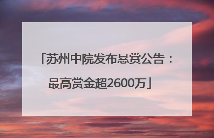 苏州中院发布悬赏公告：最高赏金超2600万
