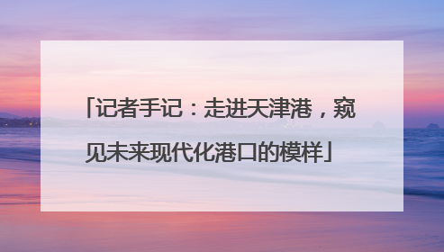 记者手记：走进天津港，窥见未来现代化港口的模样