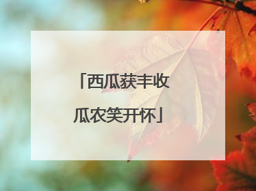 西瓜获丰收 瓜农笑开怀