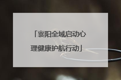 襄阳全域启动心理健康护航行动