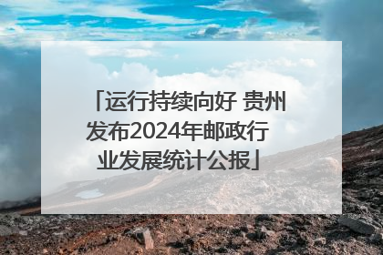 运行持续向好 贵州发布2024年邮政行业发展统计公报