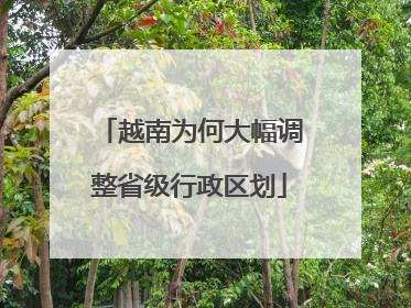 越南为何大幅调整省级行政区划