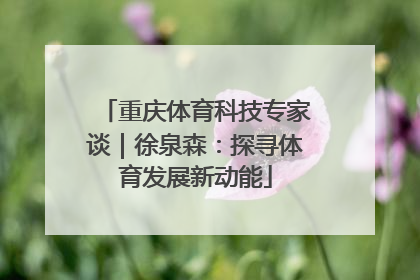 重庆体育科技专家谈｜徐泉森：探寻体育发展新动能