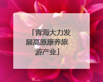 青海大力发展高原康养旅游产业