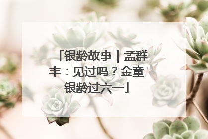 银龄故事｜孟群丰：见过吗？金童银龄过六一