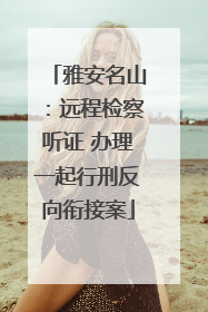 雅安名山：远程检察听证 办理一起行刑反向衔接案