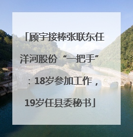顾宇接棒张联东任洋河股份“一把手”：18岁参加工作，19岁任县委秘书
