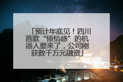 预计年底见！四川首款“懂情感”的机器人要来了，公司刚获数千万元融资