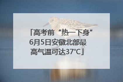 高考前“热一下身” 6月5日安徽北部最高气温可达37℃