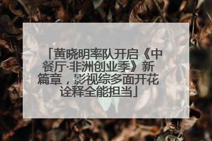 黄晓明率队开启《中餐厅·非洲创业季》新篇章，影视综多面开花诠释全能担当
