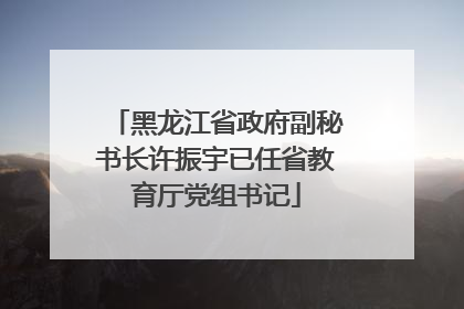 黑龙江省政府副秘书长许振宇已任省教育厅党组书记