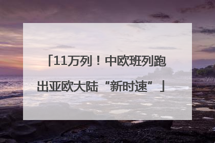 11万列！中欧班列跑出亚欧大陆“新时速”