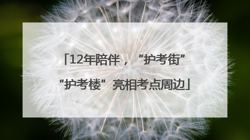12年陪伴，“护考街”“护考楼”亮相考点周边