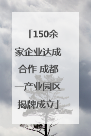 150余家企业达成合作 成都一产业园区揭牌成立