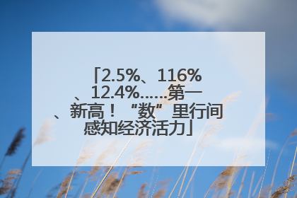 2.5%、116%、12.4%……第一、新高！“数”里行间感知经济活力