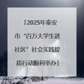 2025年泰安市“百万大学生进社区”社会实践提质行动顺利举办