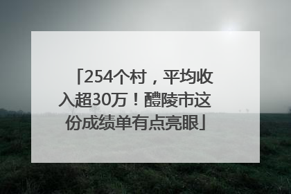 254个村，平均收入超30万！醴陵市这份成绩单有点亮眼